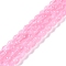 Cat Eye Beads Strands, Faceted, Teardrop, Pink, 8x6mm, Hole: 0.9mm, about 45pcs/strand, 14.76~14.96 inch(37.5~38cm)
