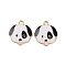 Alloy Enamel Pendants, Cadmium Free & Lead Free, Golden, Dog Charm, Black, 22x20x2.5mm, Hole: 2mm