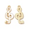 Alloy Enamel Pendants, Cadmium Free & Nickel Free & Lead Free, Golden, Musical Note Charm, White, 21x9.5x2.6mm, Hole: 1.2mm