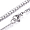 Non-Tarnish Men's 304 Stainless Steel Cuban Link Chain Necklaces, with Lobster Claw Clasps, Stainless Steel Color, 20 inch(51cm)
