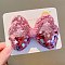 Paillette Cloth Felt Fabric Alligator Hair Clip, with Alloy Clip, Pale Violet Red, 90x60x22mm
