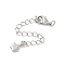 Brass Chain Extender, with Lobster Claw Clasp and Charms, Rack Plating, Cadmium Free & Lead Free, Long-Lasting Plated, Real 18K Gold Plated, Star, 72mm, charm: 8.5x5.5x2mm