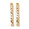 Brass Pave Colorful Cubic Zirconia Connector Charms, Cadmium Free & Nickel Free & Lead Free, Rectangle Links, Real 18K Gold Plated, 29x4x2mm, Hole: 1mm