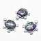 Natural Ruby in Zoisite Pendant, with Alloy Findings, Tortoise, Platinum, 38x30.5x8.2mm, Hole: 3x4.5mm