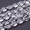 Glass Bead Strands, Crystal Bead Strands, Faceted, Oval, Clear, 16x12~13x7mm, Hole: 1mm, 20pcs/strand, 12.5 inch