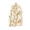 Brass Pendants, Cadmium Free & Nickel Free & Lead Free, Nuggets, Real 18K Gold Plated, 38x19.5x2.5mm, Hole: 2mm