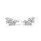 Clear Cubic Zirconia Flower Stud Earrings, Brass Jewelry for Women, Long-Lasting Plated, Lead Free & Cadmium Free, Platinum, 17x9mm, Pin: 1mm