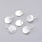 Brass Leverback Earring Settings, Lead Free & Nickel Free, Silver Color Plated, Tray: 20mm, 32mm
