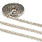 2.5 Yards Stainless Steel Rivet Studed Cord with Adhesive Back, for Cloth Accessories, Stainless Steel Color, 1/2 inch(12mm), about 2.50 Yards(2.29m)/Set