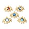 Rack Plating Brass Cubic Zirconia Pendants, with Glass, Cadmium Free & Lead Free, Long-Lasting Plated, Evil Eye, with Jump Ring, Mixed Color, 32x42x5.5mm, Hole: 3.5mm