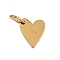 304 Stainless Steel Charms, with Jump Rings, Heart with Letter Charms, Golden, Letter A, 10x8.5x1.5mm, Hole: 4x2.5mm