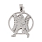 Non-Tarnish 201 Stainless Steel Pendants, Stainless Steel Color, Sport Theme, Baseball, 39x31.5x1.5mm, Hole: 4x7mm