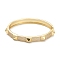 Brass Micro Pave Clear Cubic Zirconia Bangles, Long-Lasting Plated, Pyramid, Real 18K Gold Plated, Inner Diameter: 2-1/4 inch(5.75cm)