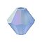 Preciosa® Crystal Beads, Czech Crystal, Bicone(451 69 302 Rondelle), 30050 20019 Sapphire AB Matt, 4mm, Hole: 0.8mm