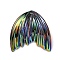 Grandient Color Opaque Resin Pendants, Fishtail Charm, Colorful, 26.5x26x5mm, Hole: 2mm