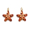 Brass Enamel Pendants, with Jump Ring, Long-Lasting Plated, Real 18K Gold Plated, Starfish, Coral, 18x16x3mm, Hole: 3.8mm