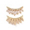 Brass Pave Clear Cubic Zirconia Connector Charms, Curved Line Links with Horse Eye, Real 18K Gold Plated, Cadmium Free & Nickel Free & Lead Free, 19x11x2.7mm, Hole: 0.7mm