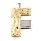Brass Pendants, Cadmium Free & Nickel Free & Lead Free, Real 18K Gold Plated And Platinum, Letter Charms, Letter F, 28x16x4mm, Hole: 3x2mm