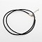 Leather Cord Necklace Making, with Brass Lobster Claw Clasps and Brass Tail Chains, Black, 18~18.5 inch