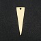 304 Stainless Steel Pendants, Laser Cut, Triangle, Real 18K Gold Plated, 25x7x1mm, Hole: 1.6mm