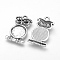 Tibetan Style Alloy Pendant Cabochon Settings, Cadmium Free & Lead Free, Owl, Antique Silver, Tray: 12mm, Fit for 3.5mm rhinestone, 29x17x4mm, Hole: 2mm, about 290pcs/1000g