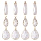 12Pcs 3 Styles Brass Glass Pendants, Faceted, Teardrop, Real 18K Gold Plated, Clear, 24~32x8~18.5x4~7mm, Hole: 1.2~2mm, 4pcs/style
