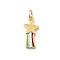 Brass Enamel Charms, with Jump Rings, Real 18K Gold Plated, Cadmium Free & Nickel Free & Lead Free, Star, 15x7x2mm, Hole: 3.2mm