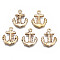 CCB Plastic Pendants, Hammered, for DIY Jewelry Making, Anchor, Light Gold, 19x16x3mm, Hole: 1mm, about 2100pcs/500g