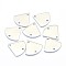 Brass Links connectors, Lead Free & Cadmium Free & Nickel Free, Triangle, Real Platinum Plated, 12.5x13x1mm, Hole: 1mm