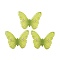 Printed Acrylic Cabochons, with Glitter, Butterfly, Green Yellow, 41x54x2.5mm