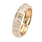 Vintage Elegant Flower Alloy Hinged Bangles for Women's Holiday Wear, White, Inner Diameter: 2-3/8 inch(6cm)