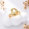 304 Stainless Steel Open Cuff Rings for Women, Letter, Real 18K Gold Plated, Letter D, 13~14x7~15mm