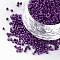 Electroplate Cylinder Seed Beads, Uniform Size, Metallic Colours, Dark Violet, 1~1.5x1.5~2mm, Hole: 0.5mm, about 50g/bag, about 5000pcs/bag