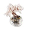 Natural Quartz Crystal Chips Tree of Life Decorations, Glass Base with Copper Wire & Gemstone Chips inside, Feng Shui Energy Stone Gift for Home Office Desktop Decoration, 40x75mm