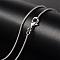 Brass Necklaces, Round Snake Chain, with Lobster Clasp, Platinum, 17.52 inch, 1.2mm