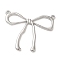 Non-Tarnish 304 Stainless Steel Pendants, Bowknot Charms, Stainless Steel Color, 32x40x2.5mm, Hole: 1.8mm