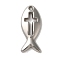 Non-Tarnish 304 Stainless Steel Pendants, Jesus Fish with Cross Charm, Stainless Steel Color, 20x8.5x2mm, Hole: 1.5mm