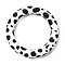 Food Grade Eco-Friendly Silicone Pendants, Ring with Cow Pattern, White, 65x10mm, Hole: 4mm