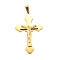 304 Stainless Steel Big Pendants, Crucifix Cross Charm, with 201 Stainless Steel Ice Pick Pinch Bails, Ion Plating(IP), Golden, 57.5x35.5x5.5mm, Hole: 9x5mm