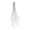 Brass Micro Pave Clear Cubic Zirconia Big Pendants, Leaf Tassel, Platinum, 103x8x3mm, Hole: 2mm