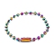 Ion Plating(IP) 304 Stainless Steel Ball Chain Necklaces for Women, Rainbow Color, 16.93 inch(43cm), bead: 10mm