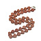 Synthetic Goldstone Beaded Necklaces, with Alloy Lobster Clasps, Heart, 19.2 inch(49cm), Heart: 10x10x5.5mm
