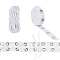Cotton Herringbone Ribbon, Eyelet Twill Tape, with Cotton String Threads, for Clothing Accessories, White, Ribbons: 25mm, Hole: 8mm, about 5 yards(4.572m), Threads: 3mm, 10m