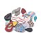 PU Leather Pendants, Teardrop, Mixed Color, 14~105x8~45.5x1~3mm, Hole: 1.2~1.6mm
