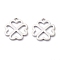 Brass Pendants, Long-Lasting Plated, Clover, Platinum, 17x15x1mm, Hole: 1.5mm