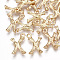 Brass Pendants, Cadmium Free & Nickel Free & Lead Free, Letter, Real 18K Gold Plated, Letter.X, 15.5x10x2mm, Hole: 1.5mm