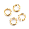 304 Stainless Steel Jump Rings, Open Jump Rings, Twisted, Real 24K Gold Plated, 18 Gauge, 6x1mm, Inner Diameter: 4mm