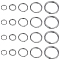 400pcs 5 Styles 304 Stainless Steel Split Rings, Double Loops Jump Rings, Stainless Steel Color, 5~12x1~2mm, Inner Diameter: 3.8~10mm, Single Wire: 0.5~1mm, 80pcs/style