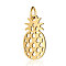 201 Stainless Steel Pendants, Pineapple, Golden, 17.5x9x1mm, Hole: 3mm