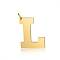 201 Stainless Steel Pendants, Letter, Golden, Letter.L, 30x23.5x1.5mm, Hole: 4.5mm